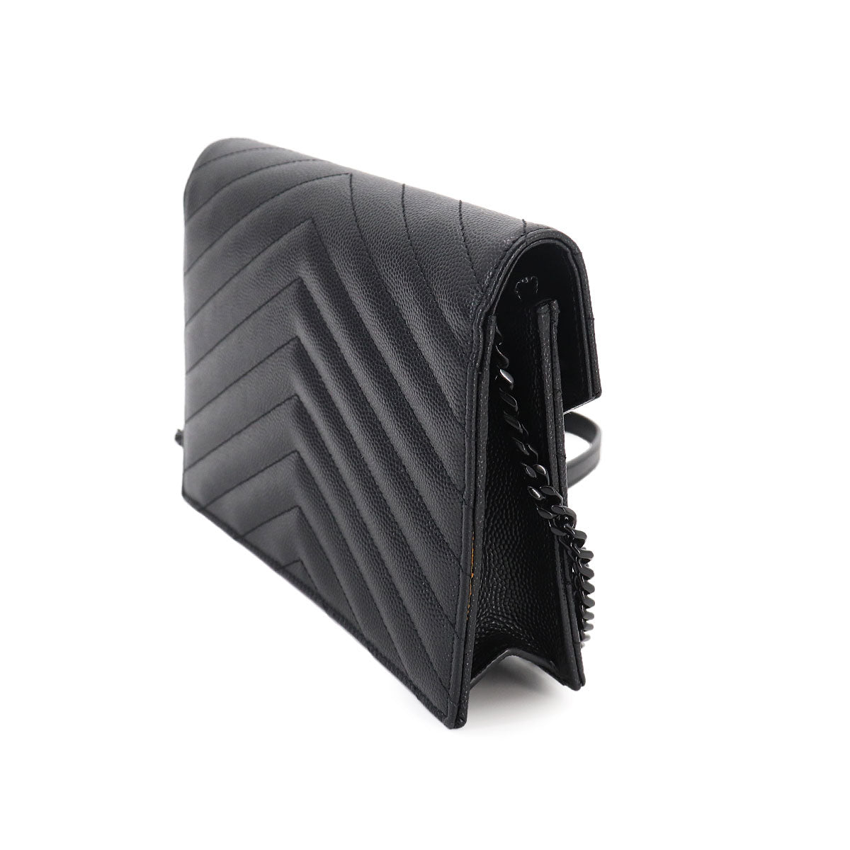 Cassandre Envelope Chain Wallet Leather Black 393953