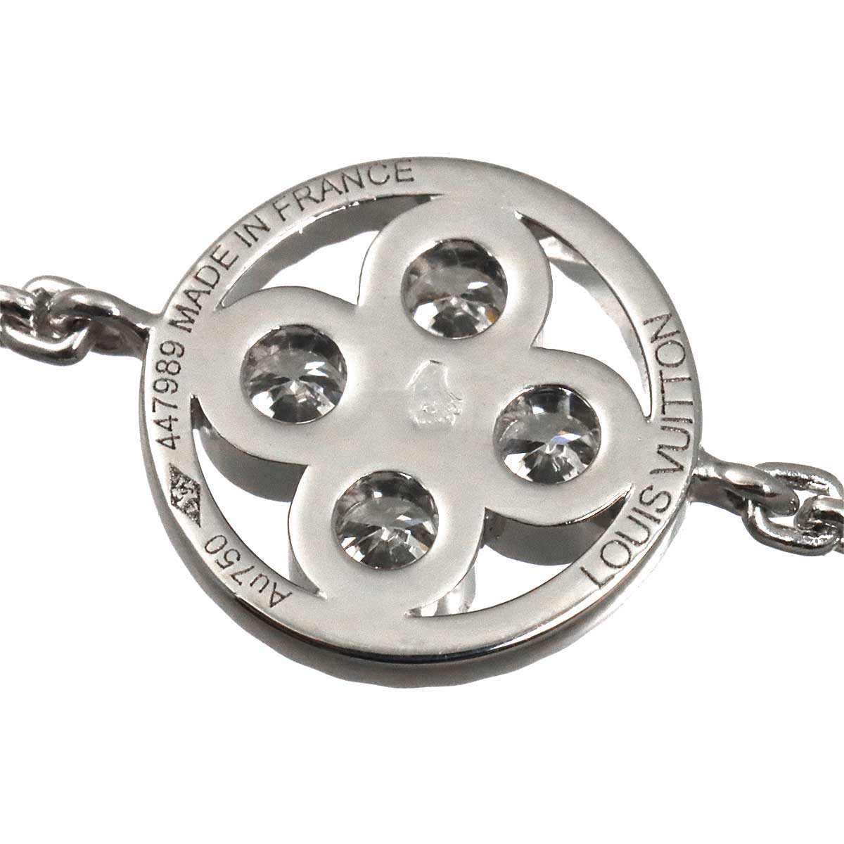 Pendentif Diamond Multi stone Necklace 18K WG 750