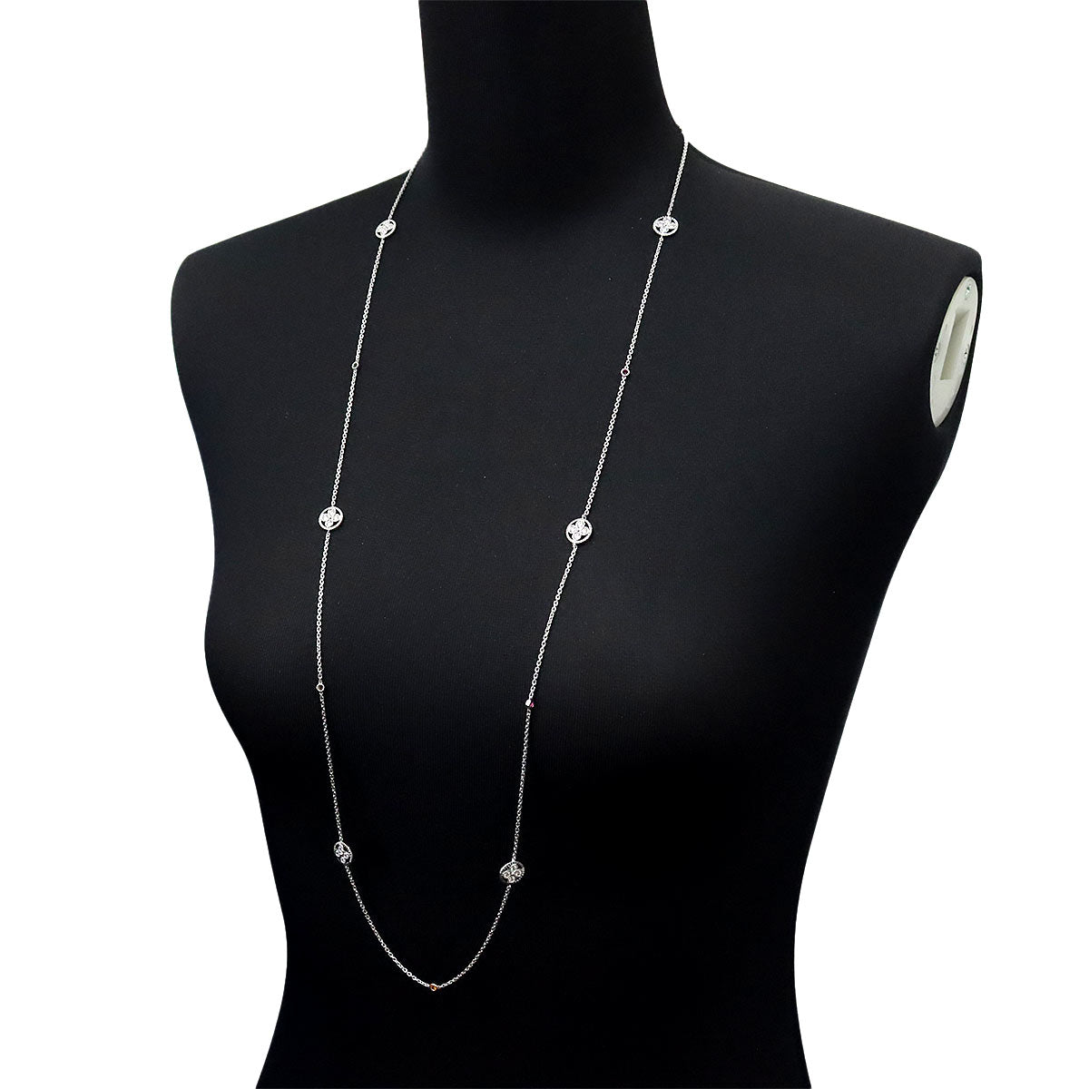 Pendentif Diamond Multi stone Necklace 18K WG 750
