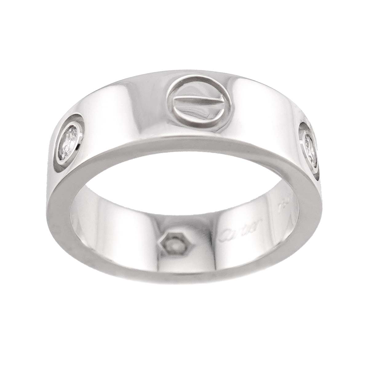 Love Classic Ring Diamond 3P 18K WG 750 size49 4.5-4.75(US)