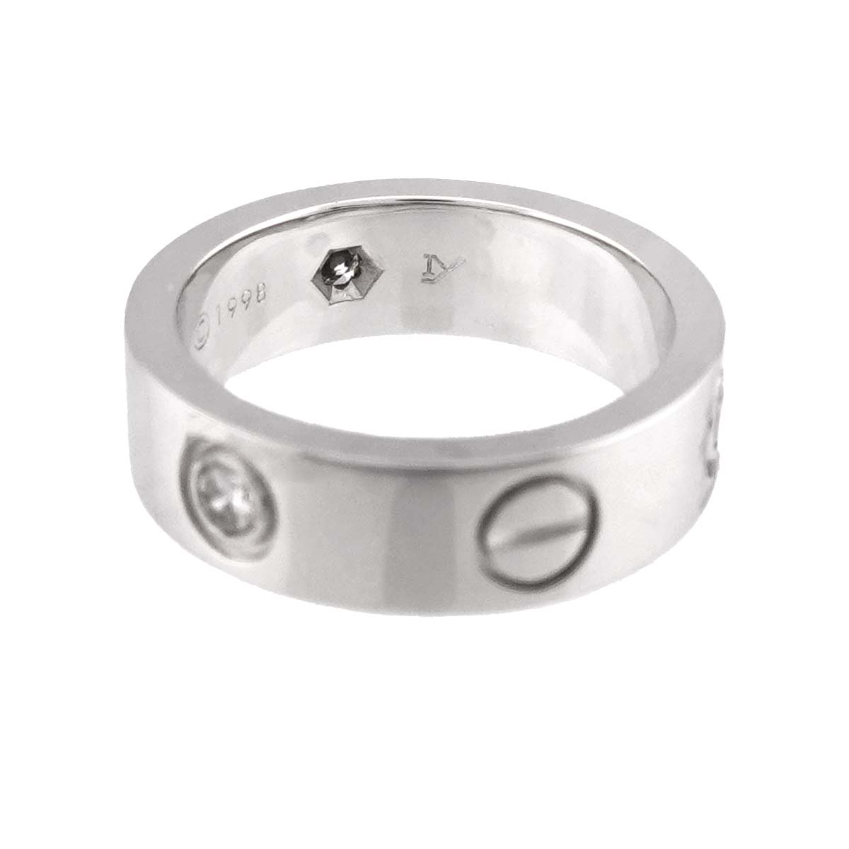 Love Classic Ring Diamond 3P 18K WG 750 size49 4.5-4.75(US)