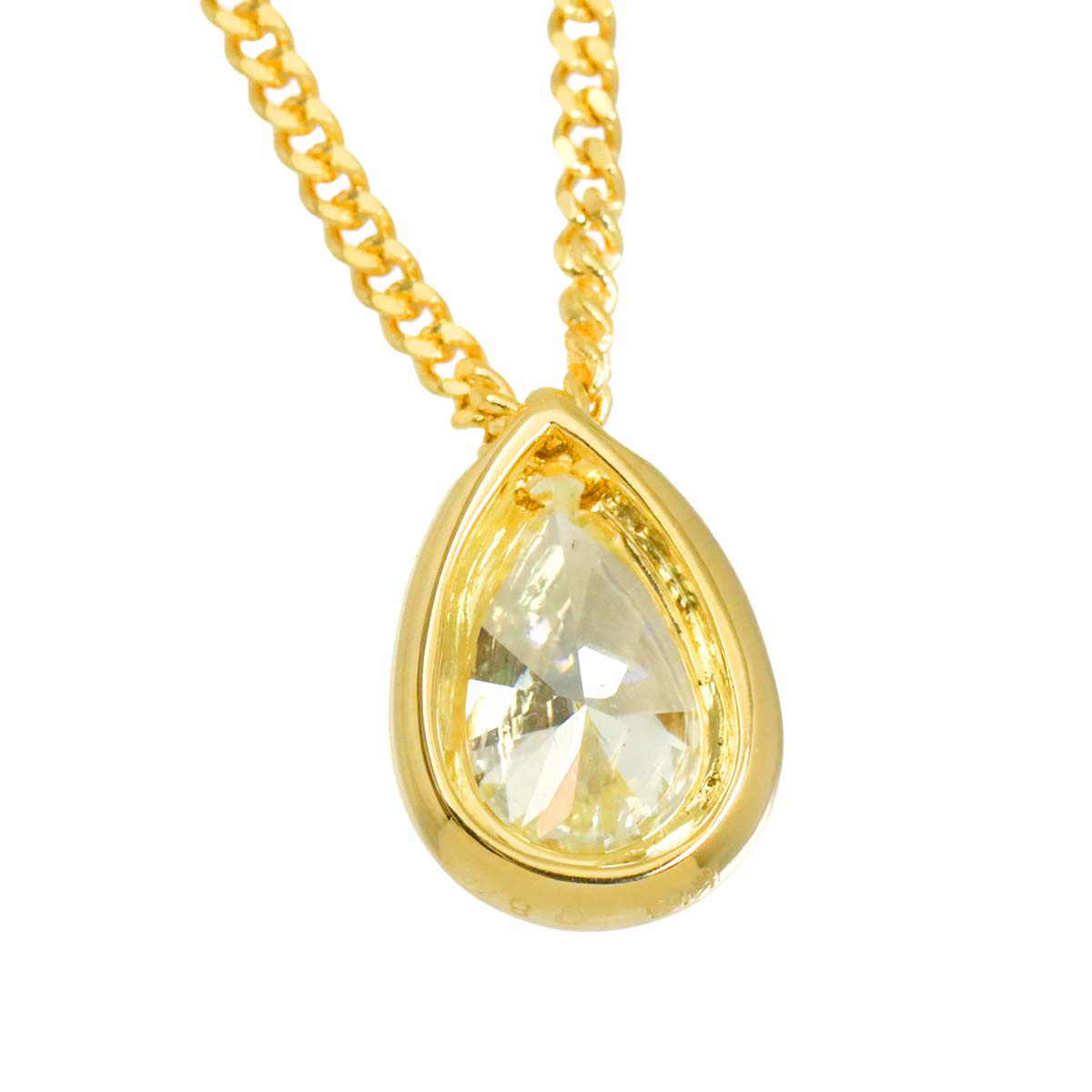 Diamond 0.84ct Necklace 18K YG Yellow Gold 750
