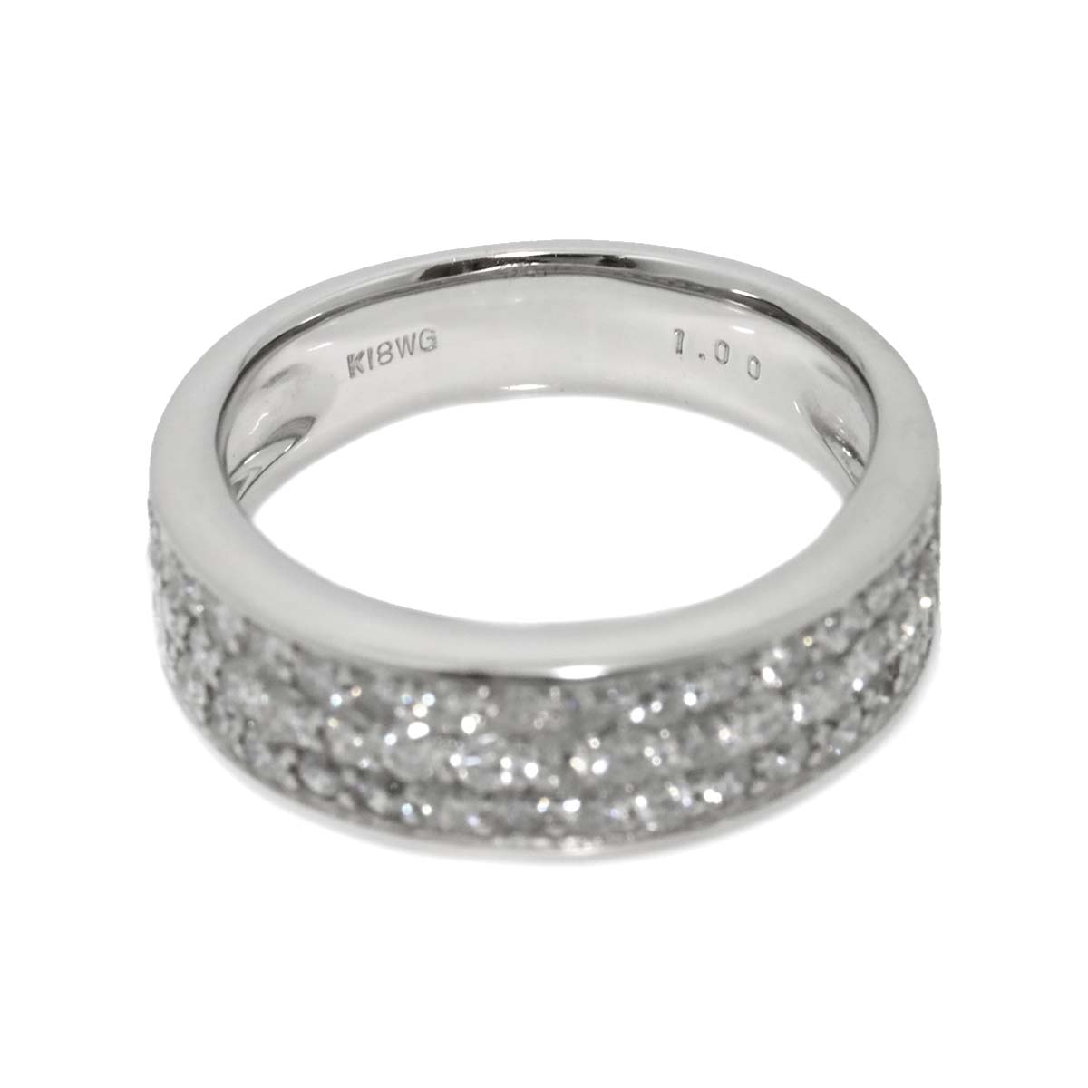 Diamond 1.00ct Ring 18K K18 WG White Gold size6(US)