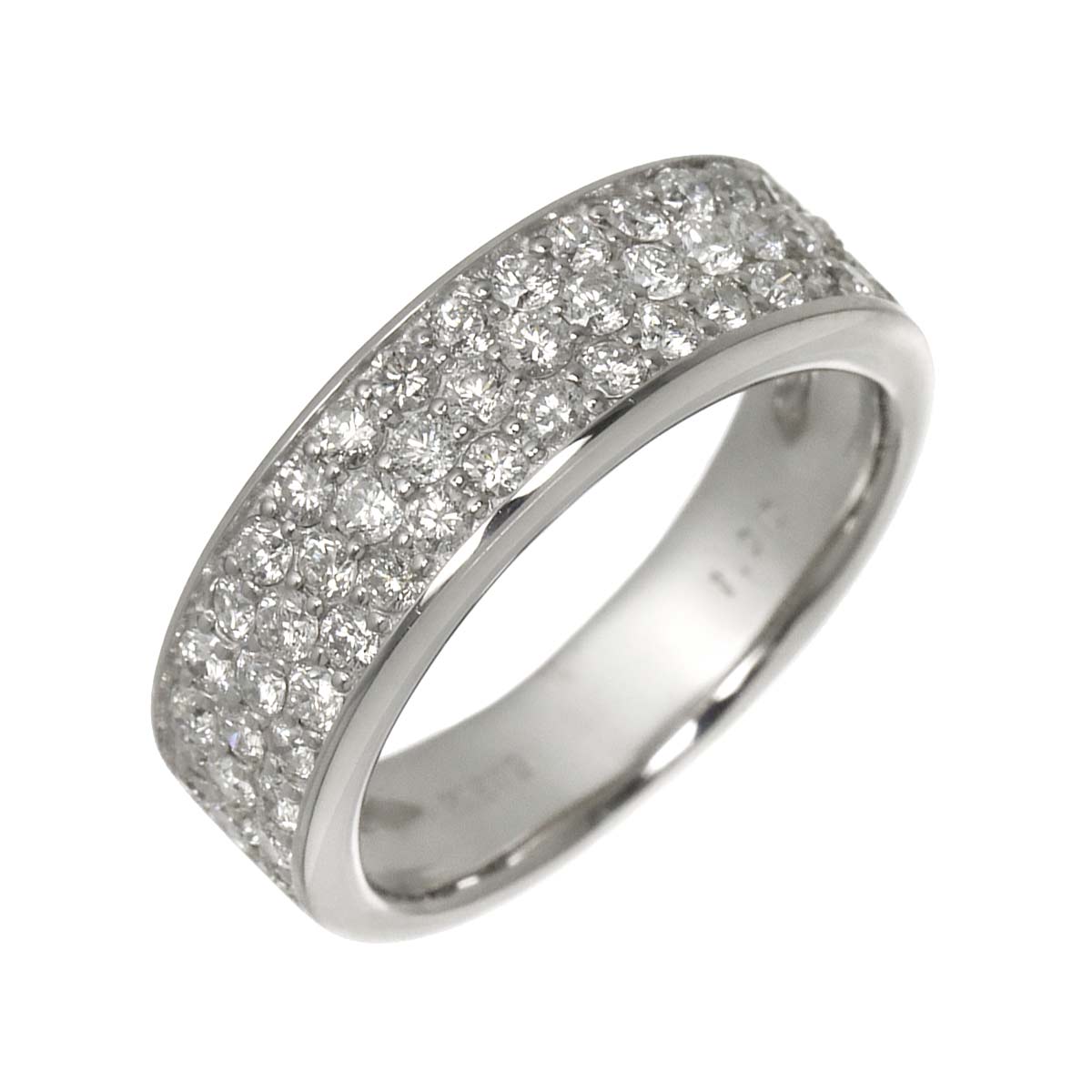 Diamond 1.00ct Ring 18K K18 WG White Gold size6(US)