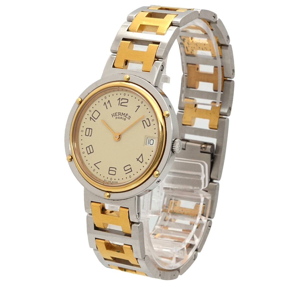 Clipper Quartz Cream Dial Date Mens Watch