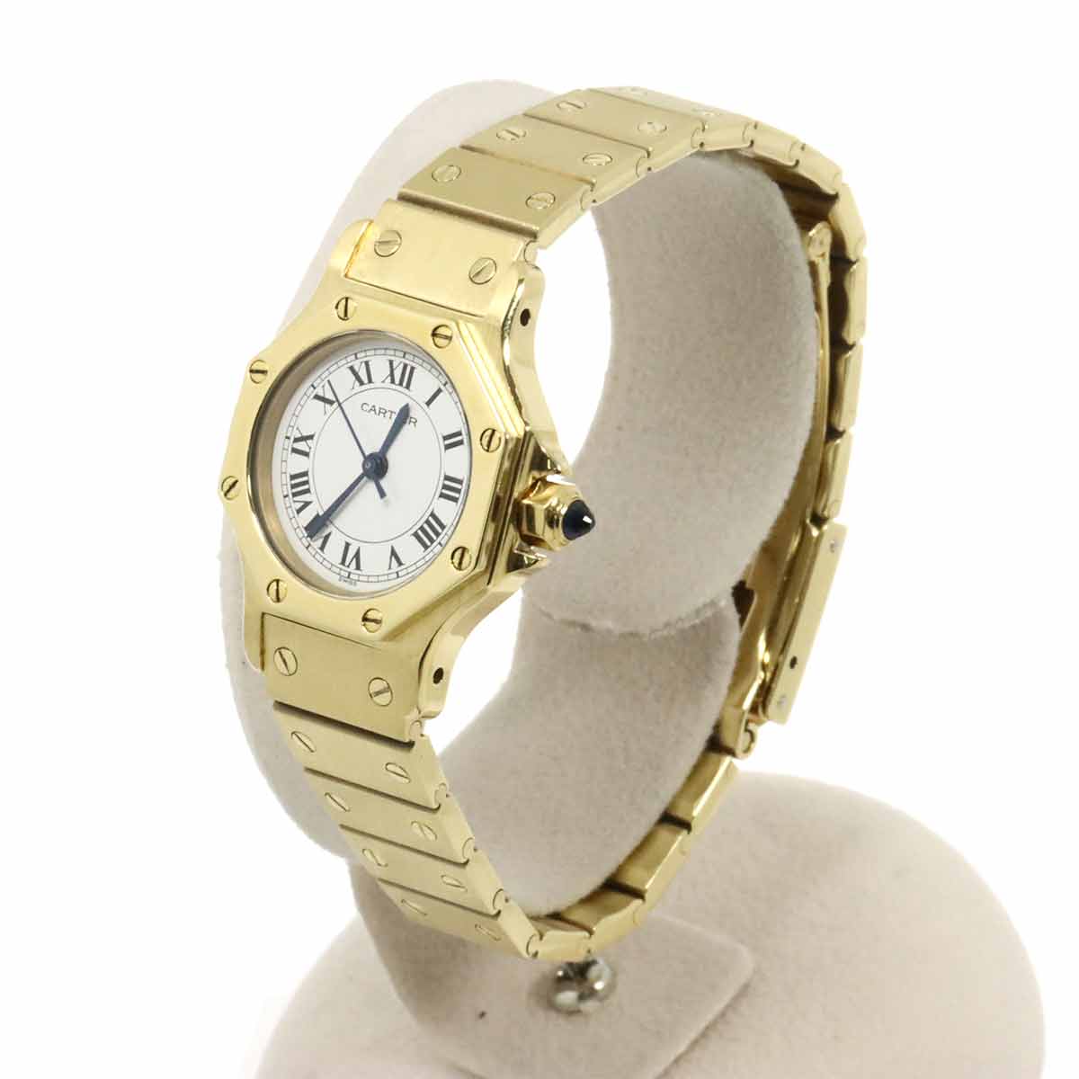 Santos Octagon SM 750 YG Automatic White Dial Ladies Watch