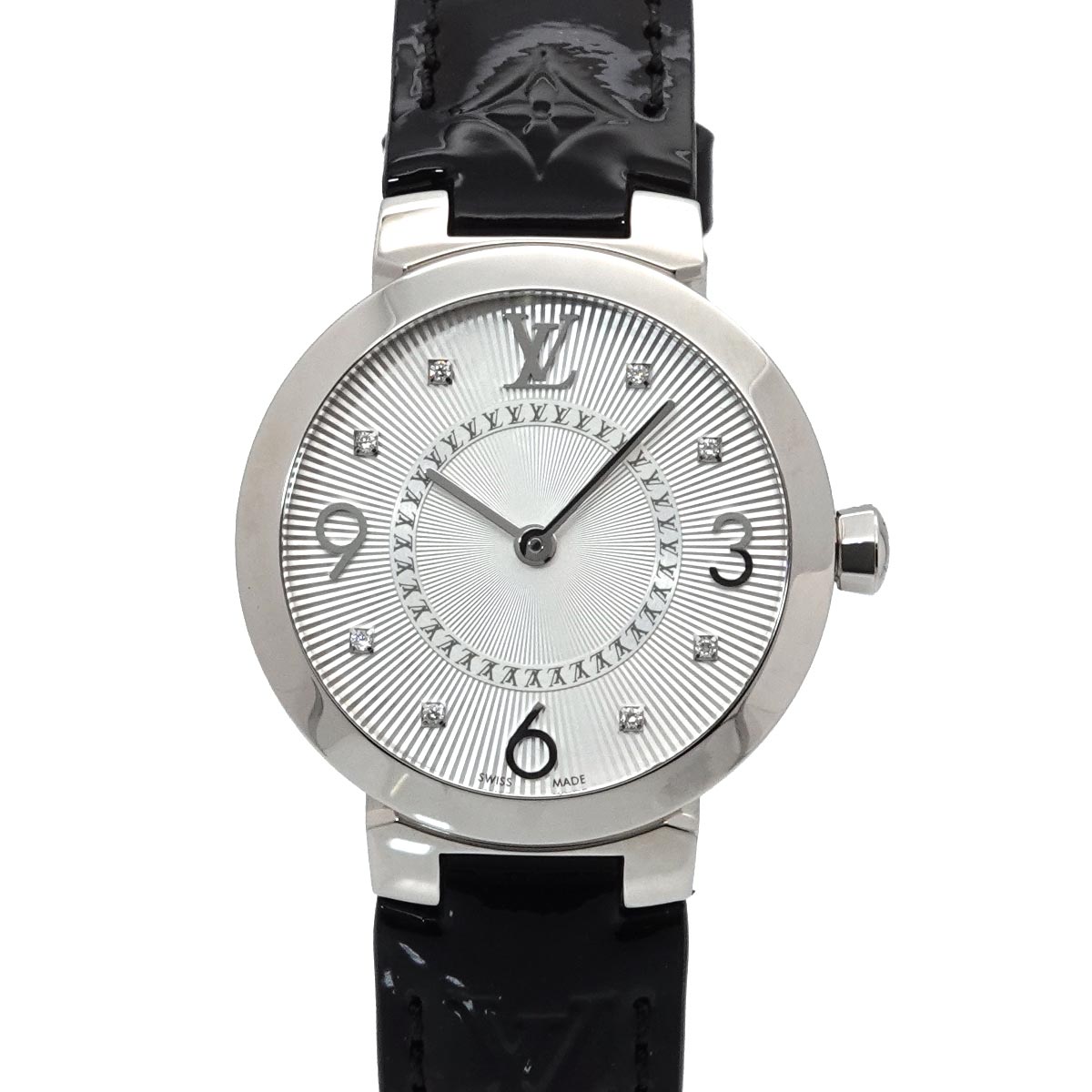 Tambour Slim Q12MG Silver Dial 8P Diamond Ladies Watch