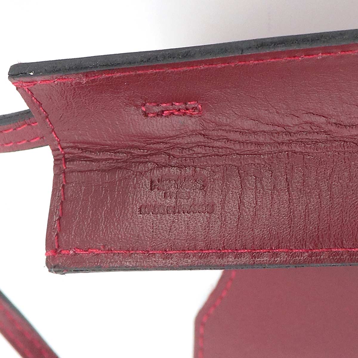 Onimaitou Shoulder Bag Box Calf Rouge H Purse Pochette