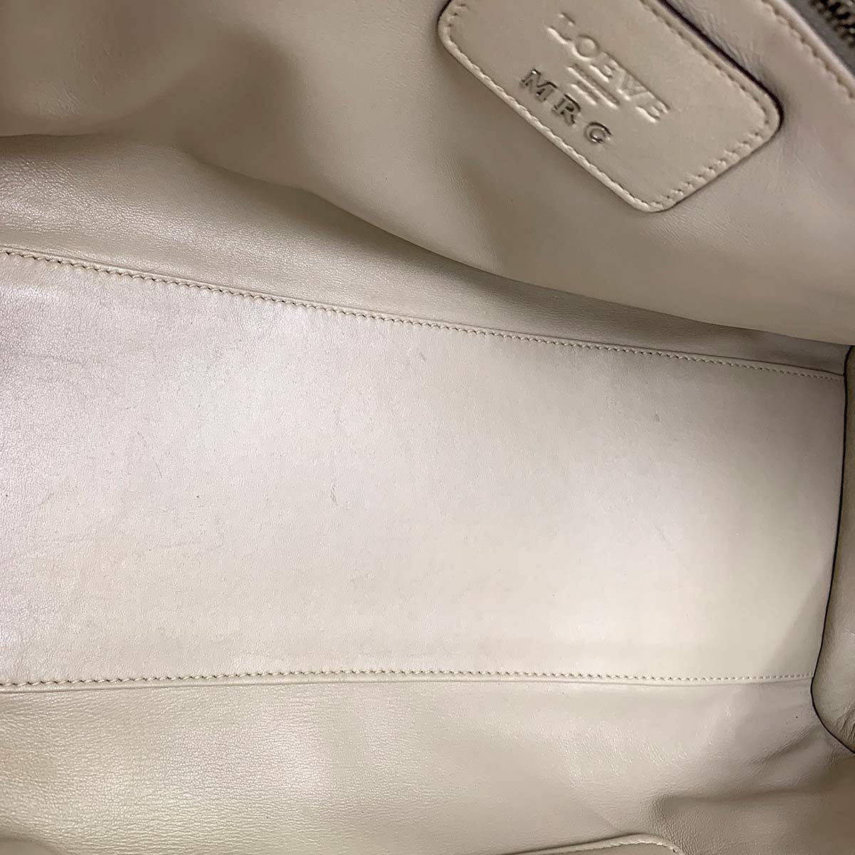 Amazona 36 Hand Bag Leather Beige Purple Gray Purse