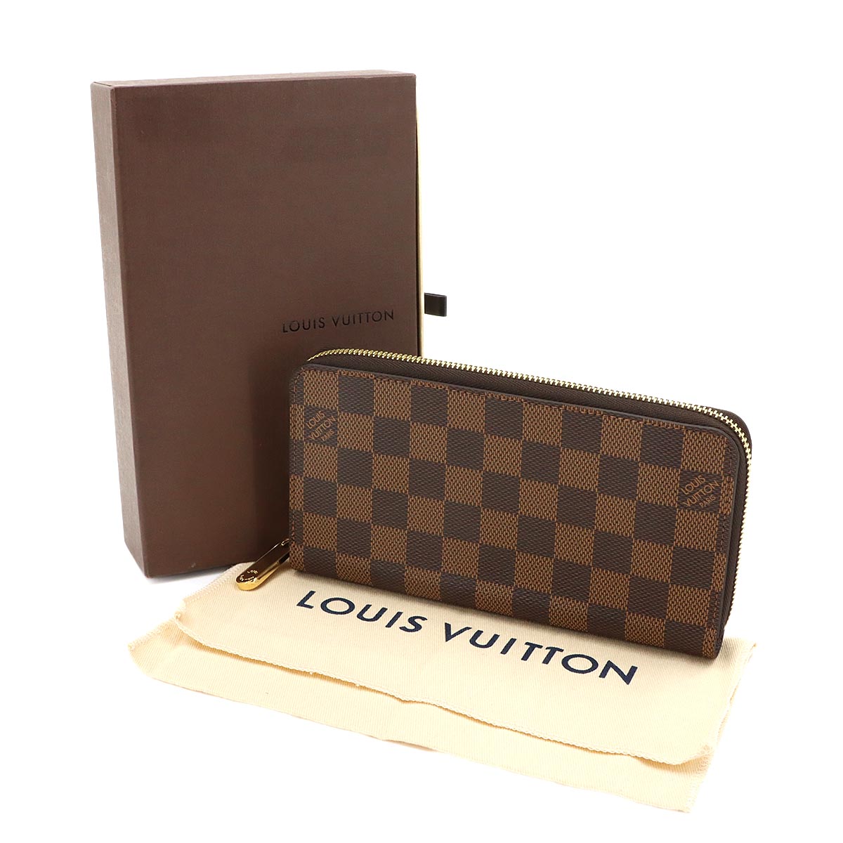 Damier Zippy Wallet Ebene Brown N41661