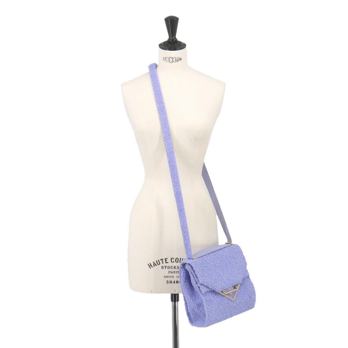 The Clip Shoulder Bag Boucle fabric Perwinkle