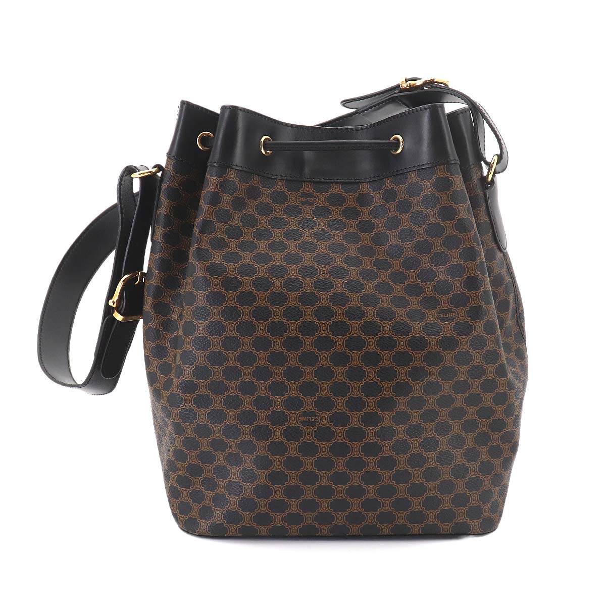 Macadam Shoulder Bag PVC Leather Black Brown Vintage Purse