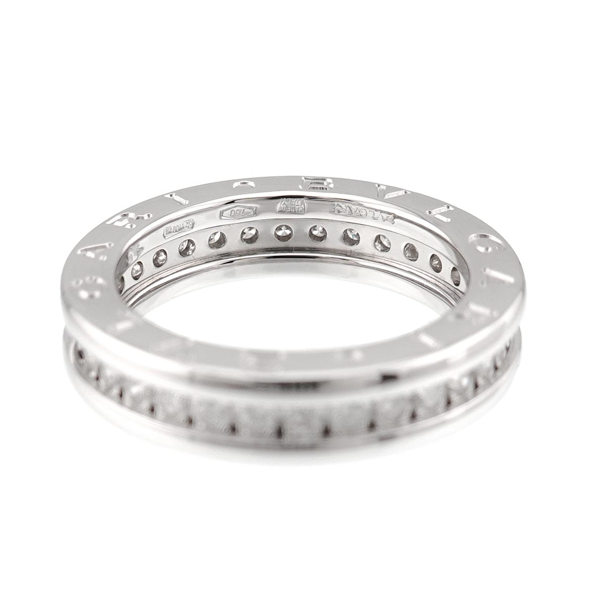 B-zero1 1Band Diamond Ring 18K WG 750 size49 4.5-4.75(US)