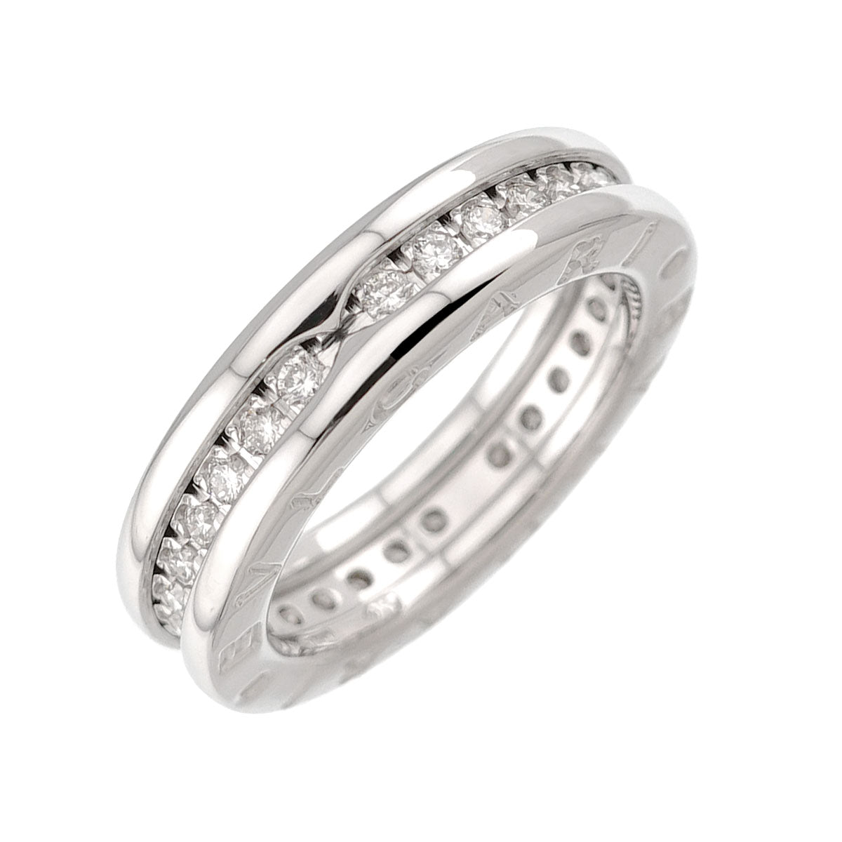 B-zero1 1Band Diamond Ring 18K WG 750 size49 4.5-4.75(US)