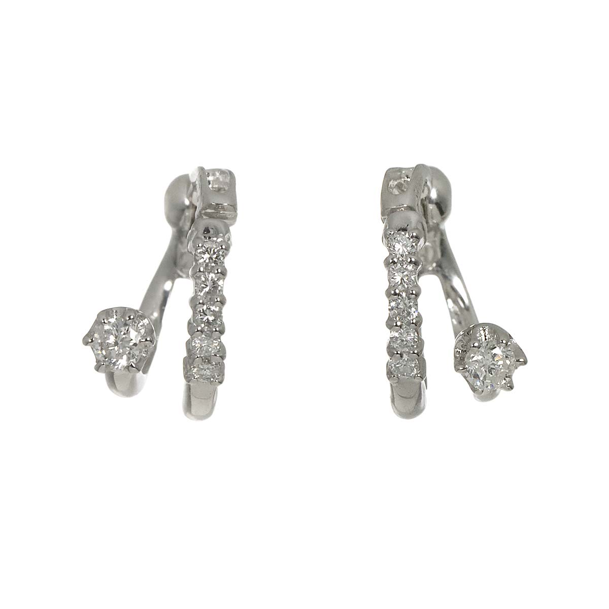 Diamond 0.10ct/0.10ct Earrings Clip on 14K White Gold 585