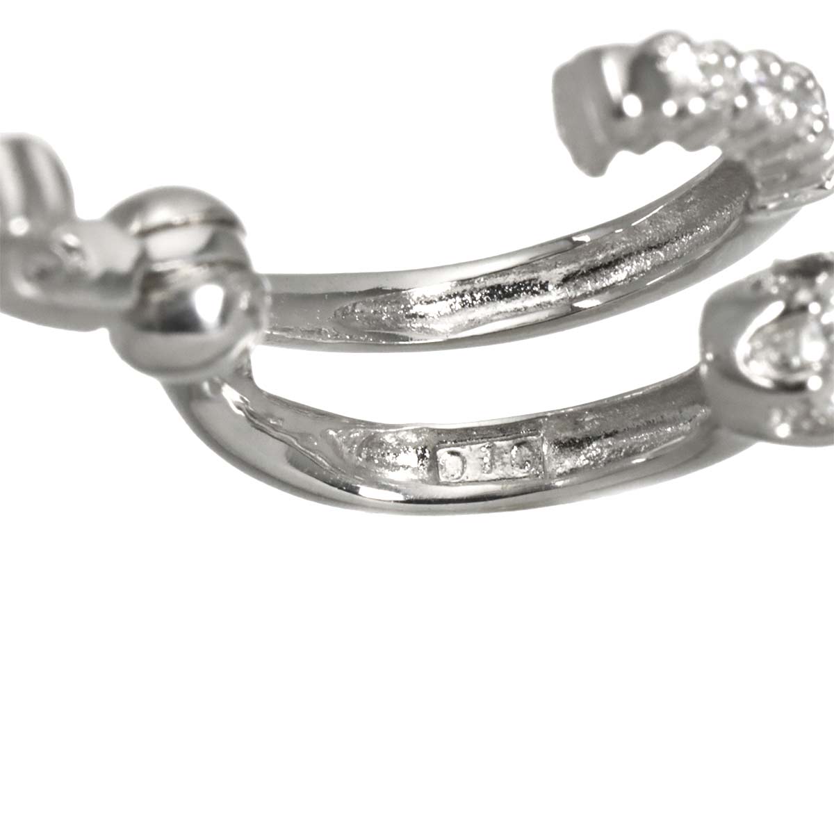 Diamond 0.10ct/0.10ct Earrings Clip on 14K White Gold 585
