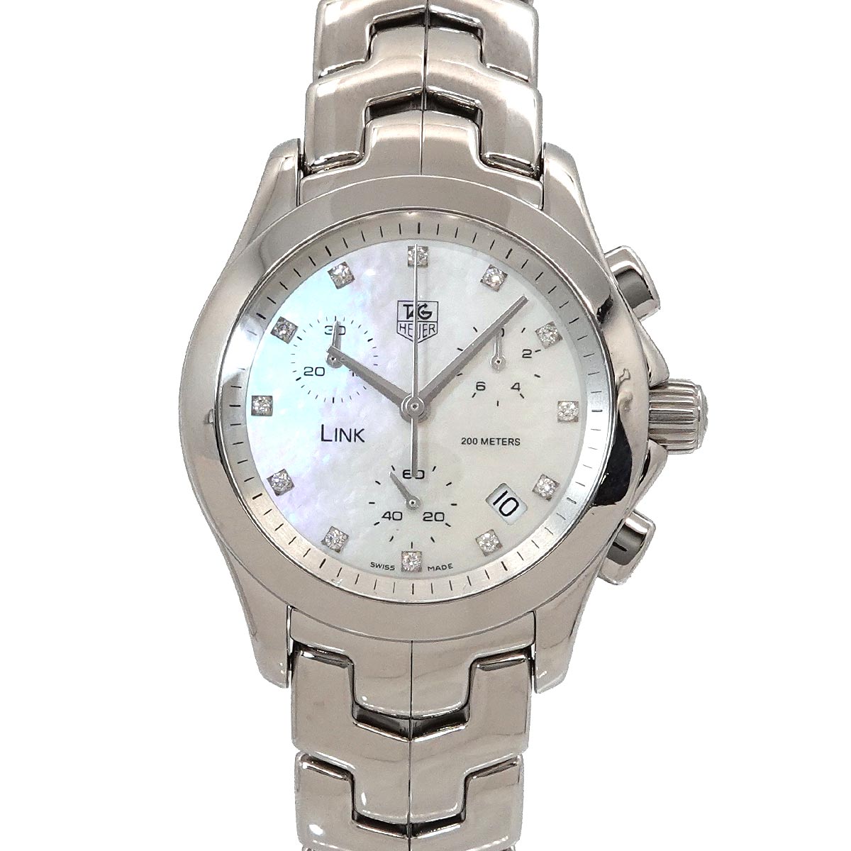 Link Chronograph CJF1312 Date 12P Diamond White Shell Dial