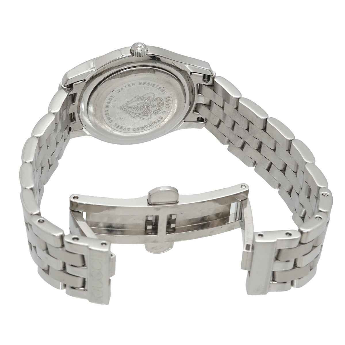 5500L 11P Diamond Quartz White Shell Dial Watch