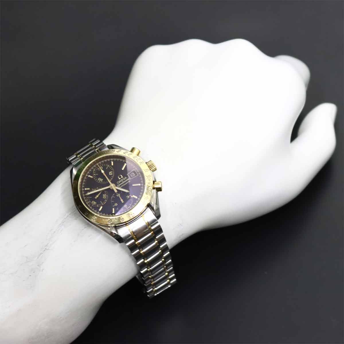 Speedmaster Date 3313 50 750 Yellow Gold Automatic Black Dial