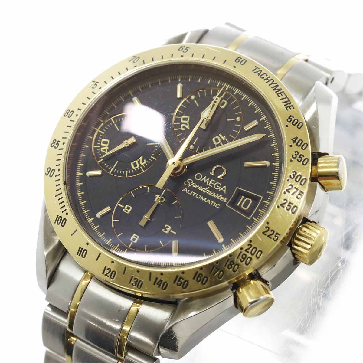 Speedmaster Date 3313 50 750 Yellow Gold Automatic Black Dial