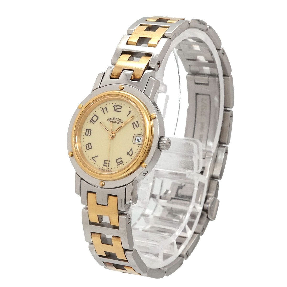 Clipper Two Tone CL4 220 Quartz Date cream Dial Ladies Watch