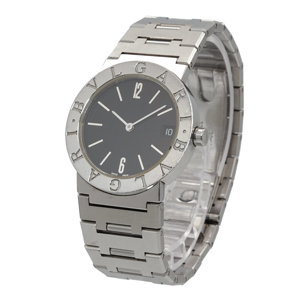 BVLGARIBVLGARI BB30SS Quartz Date Black Dial Boys Watch