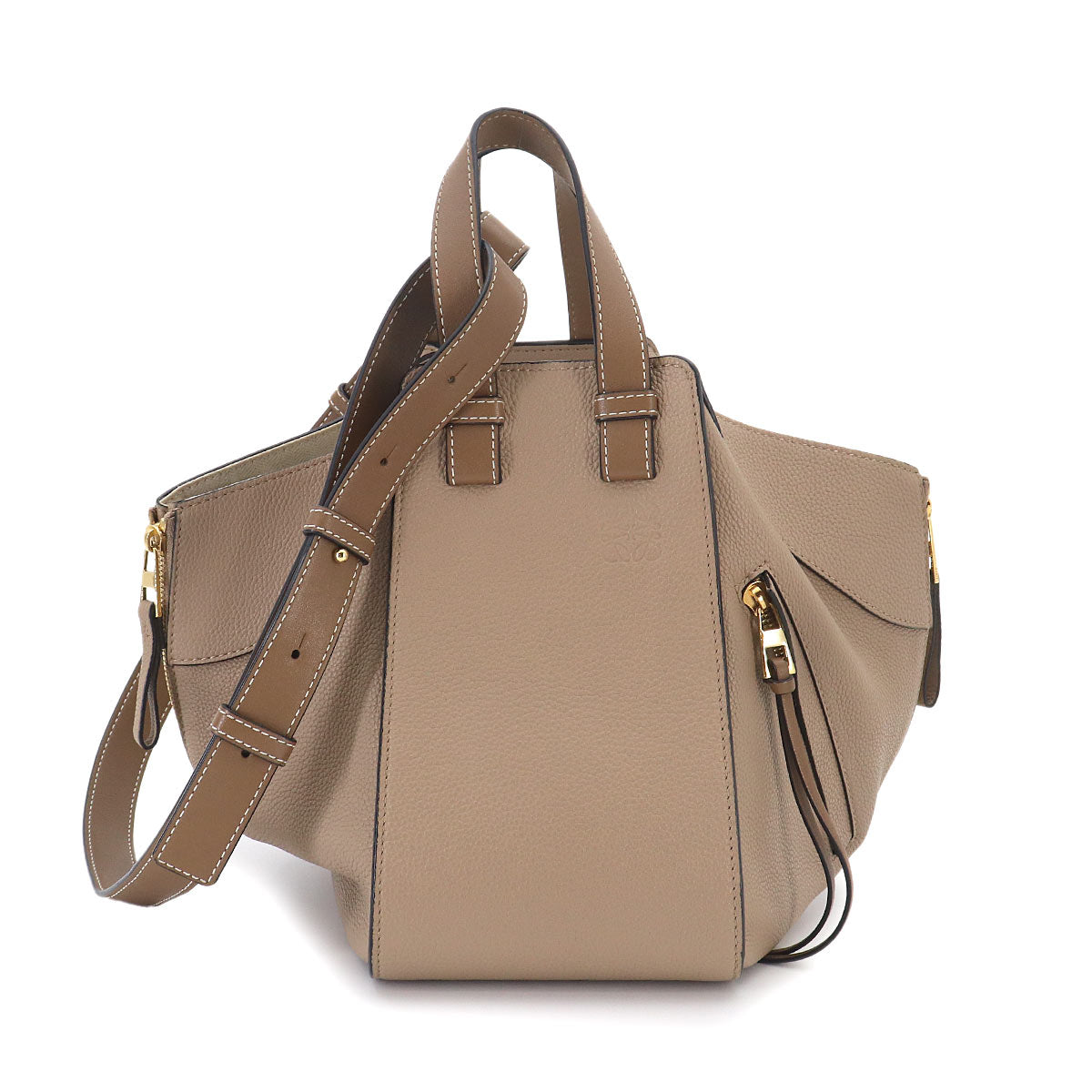 Hammock Small Hand Shoulder Bag Leather Beige Brown Purse