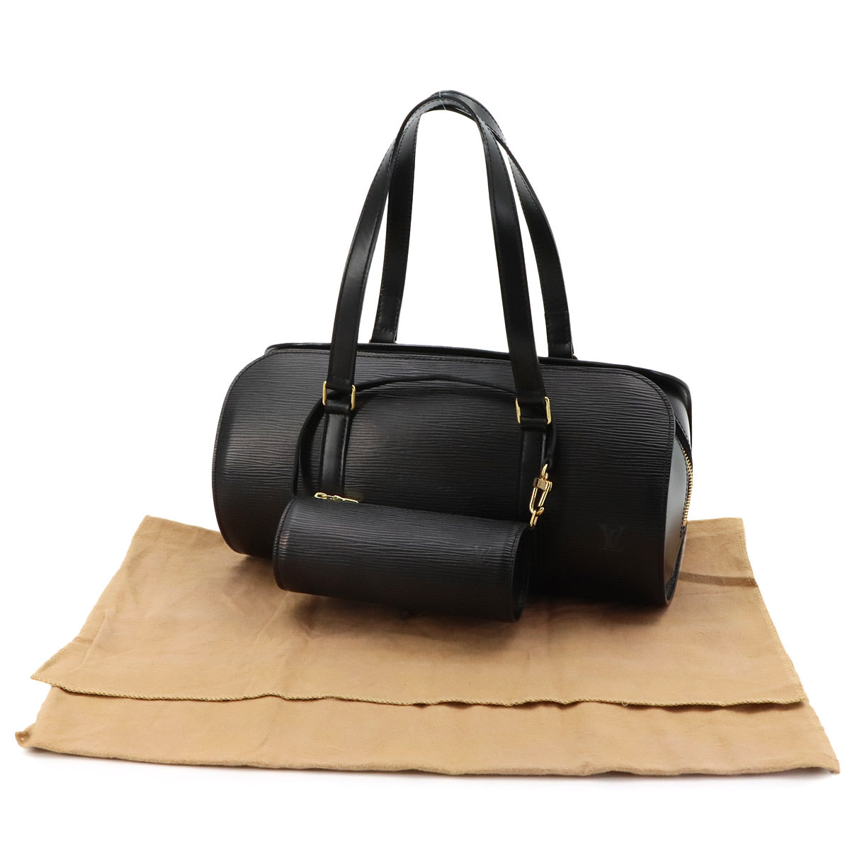 Epi Soufflot Hand Bag Leather Noir M52222 Purse