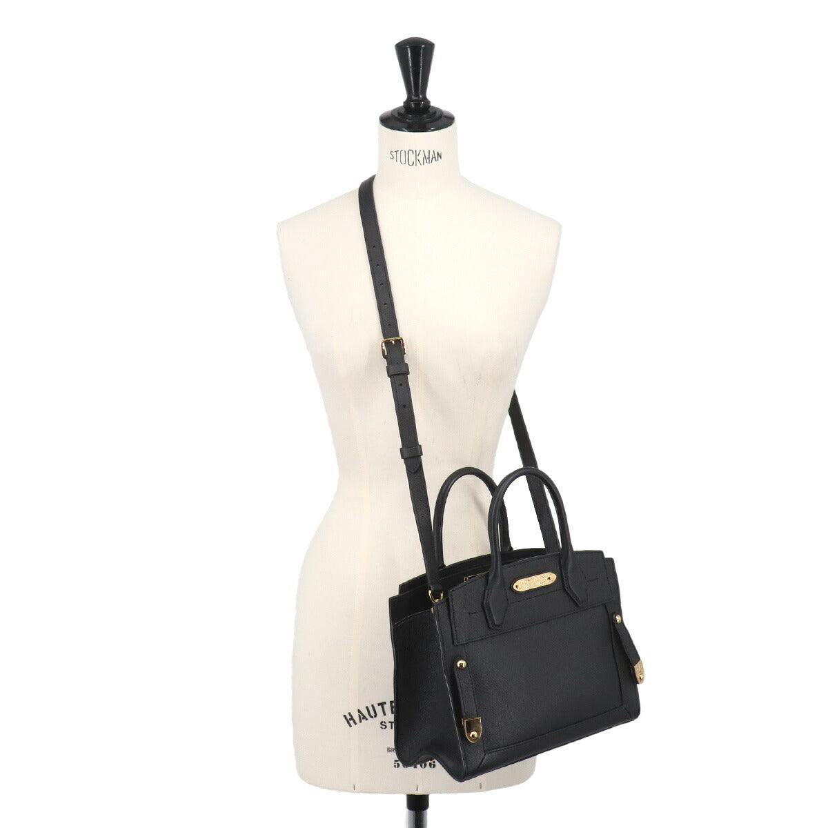Steamer PM Hand Shoulder Bag Leather Black M21273