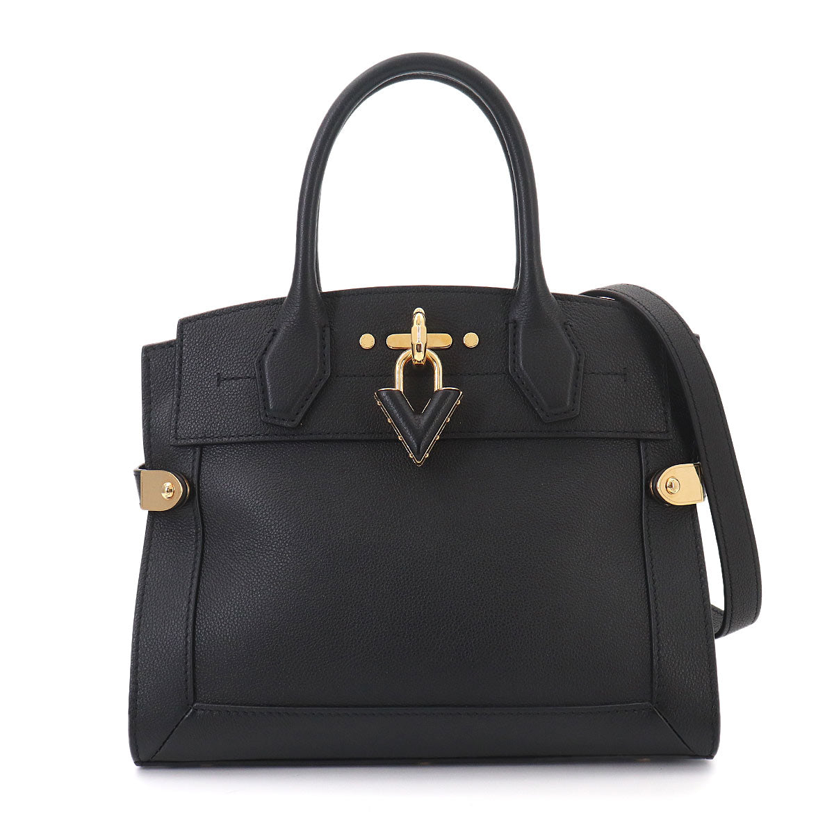 Steamer PM Hand Shoulder Bag Leather Black M21273
