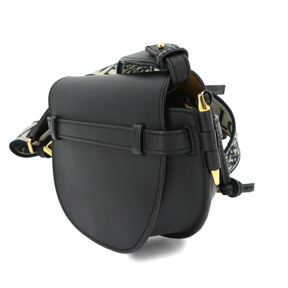Mini Gate Dual Shoulder Bag Leather Black Purse