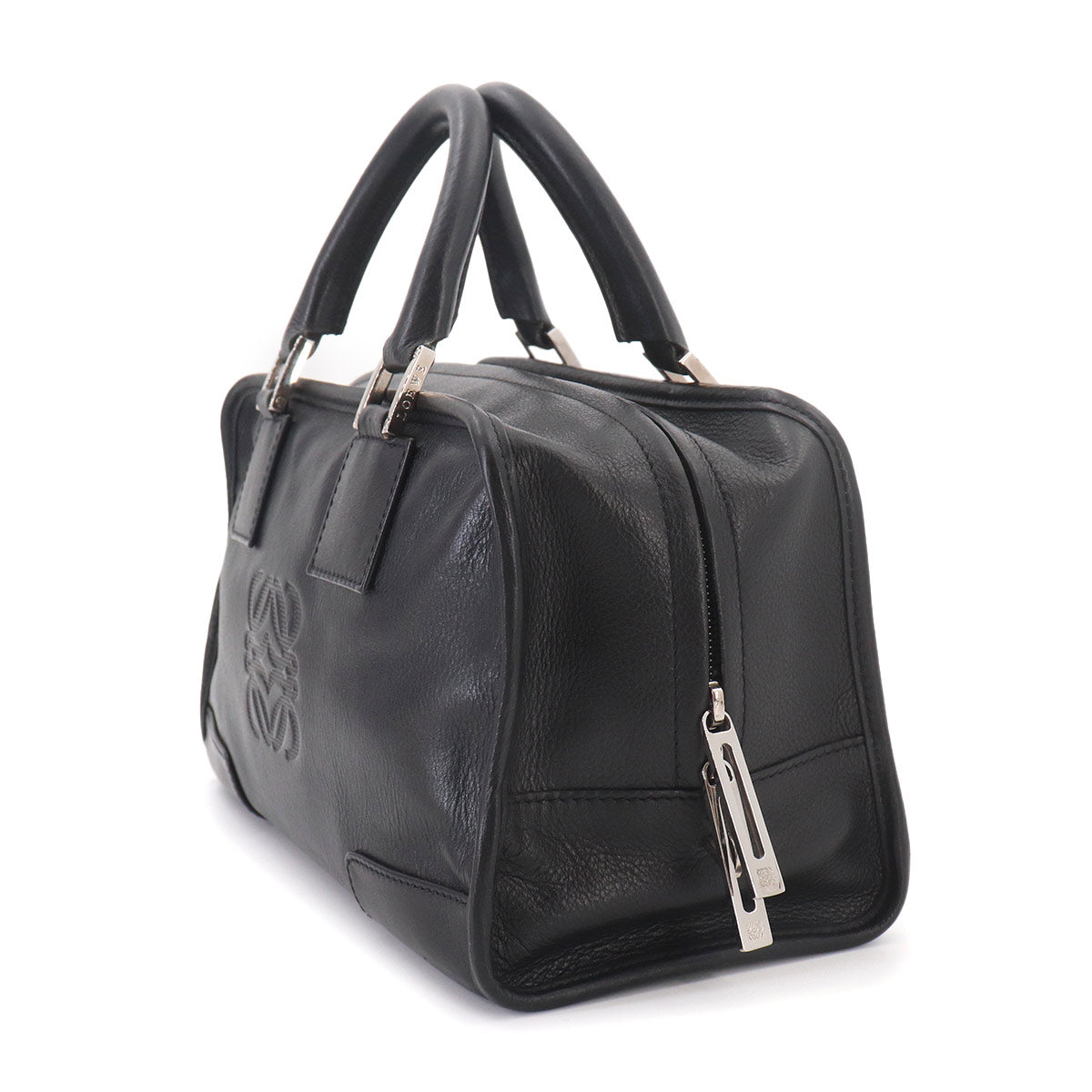 Amazona 28 Hand Bag Leather Black Anagram Purse