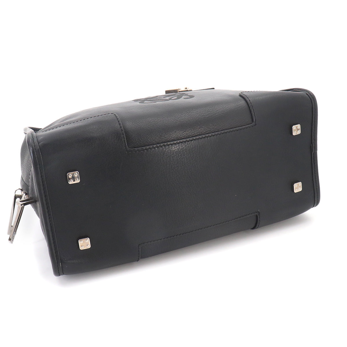 Amazona 28 Hand Bag Leather Black Anagram Purse