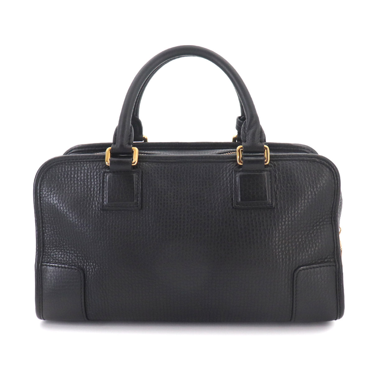 Amazona 28 Hand Bag Leather Black Anagram Purse