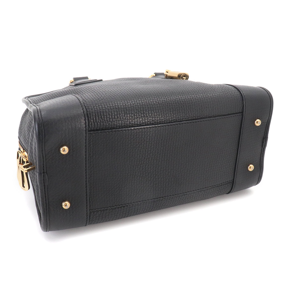 Amazona 28 Hand Bag Leather Black Anagram Purse