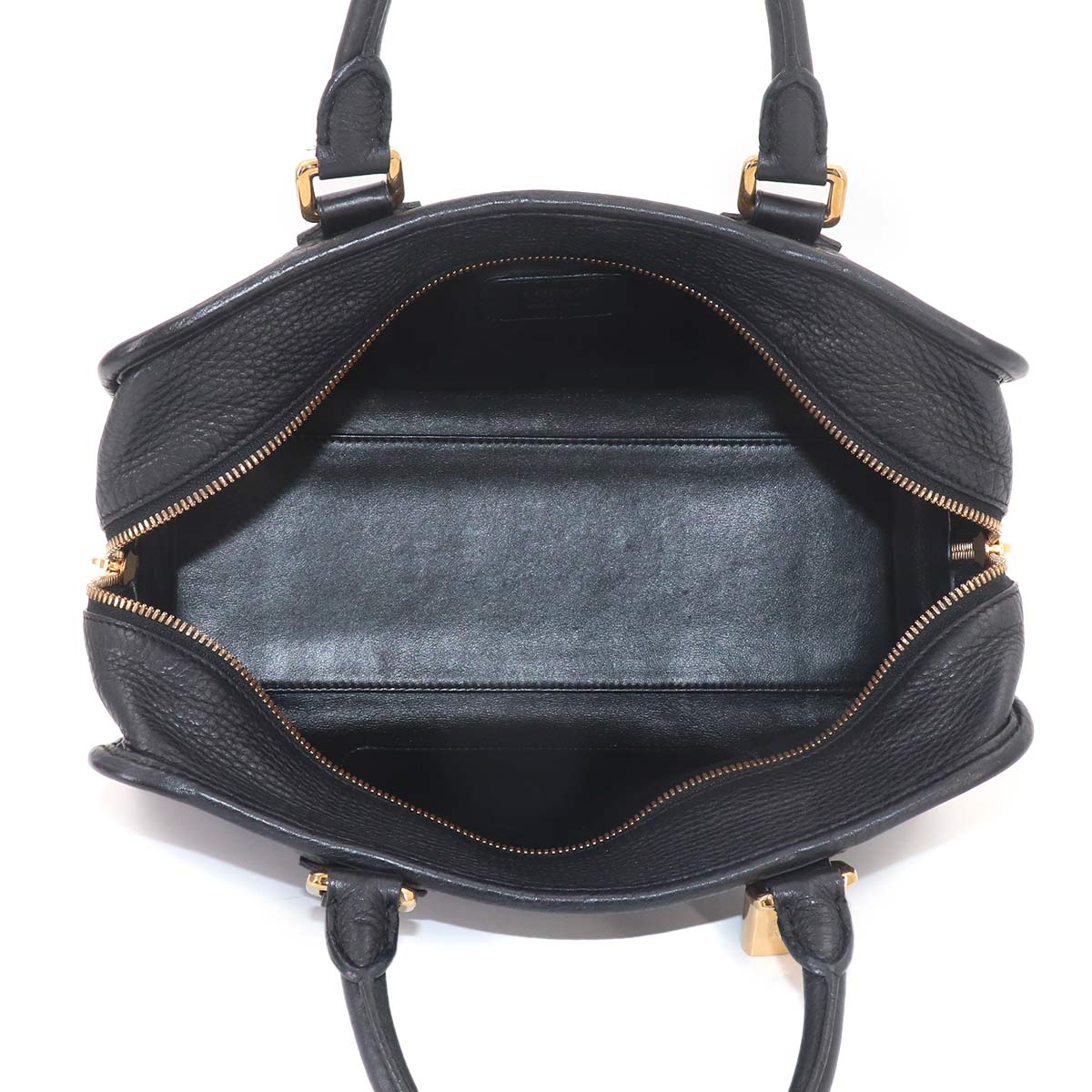 Amazona 28 Hand Bag Leather Black Anagram Purse