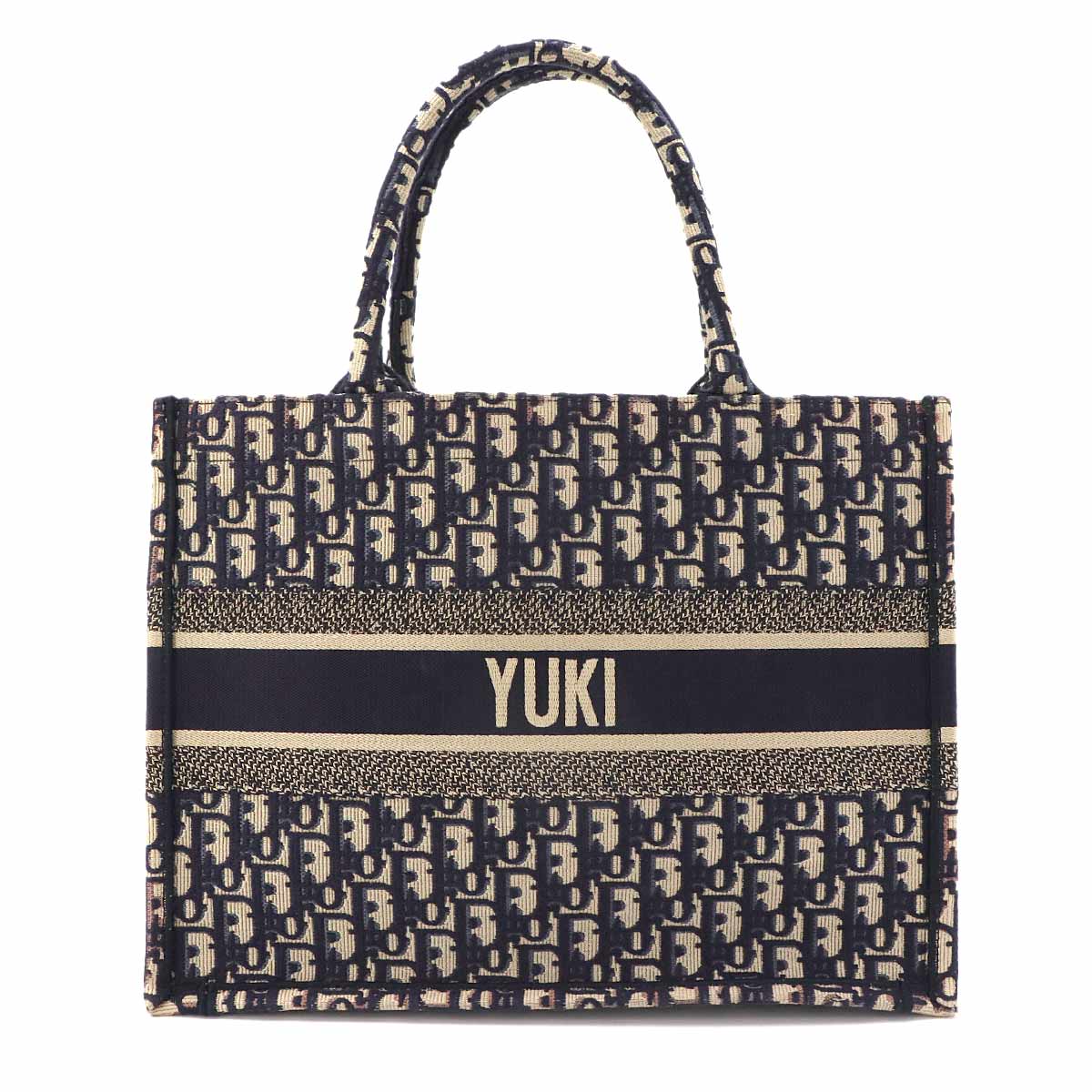 Oblique Book Tote Medium Bag Canvas Navy M1296ZRIW
