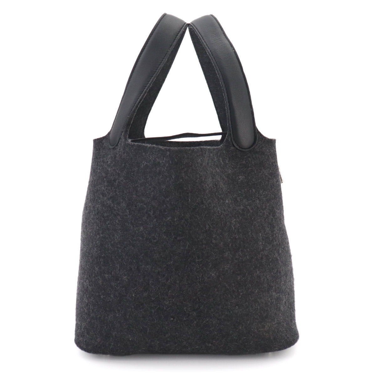 Picotin Lock MM Hand Bag Felt Veau Swift Graphite Black