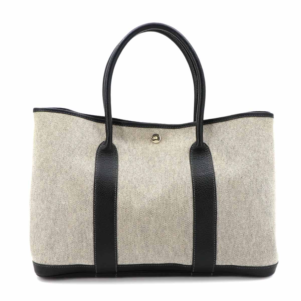 Garden Party PM Tote Bag Toile H Negonda Black Gray