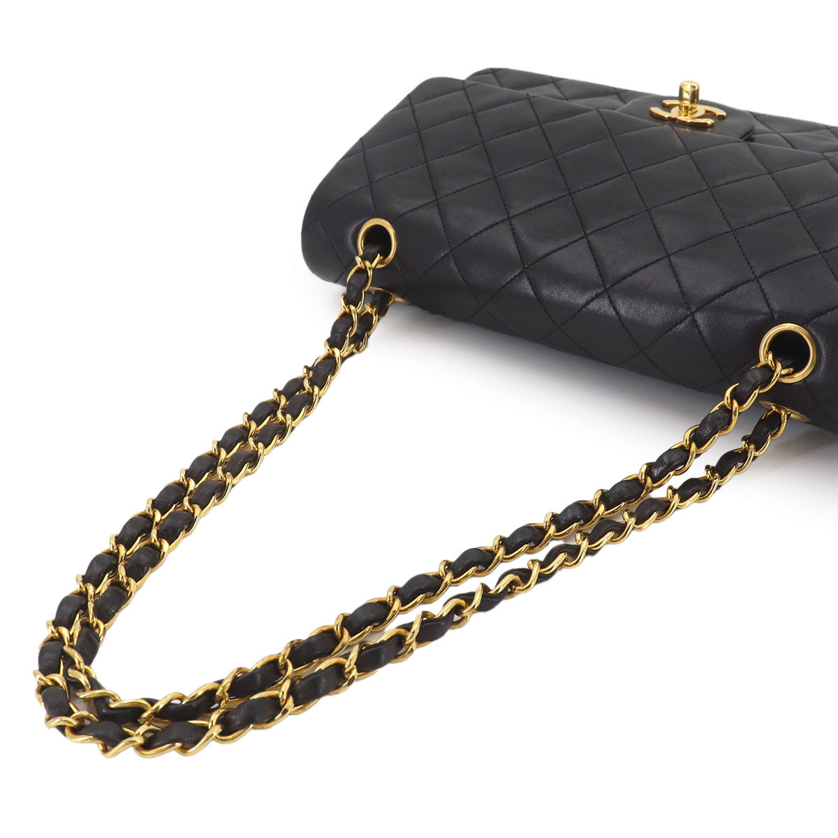 Matelasse 25 Chain Shoulder Bag Leather Black A01112 Vintage