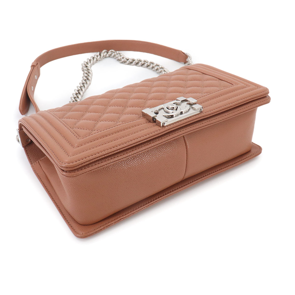 BOY CHANEL Chain Shoulder Bag Leather Brown A67086 Purse
