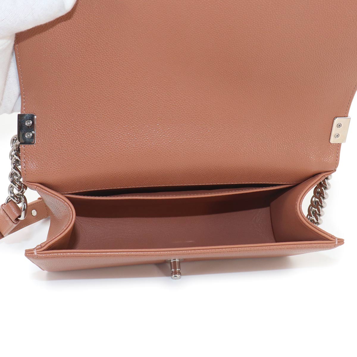 BOY CHANEL Chain Shoulder Bag Leather Brown A67086 Purse