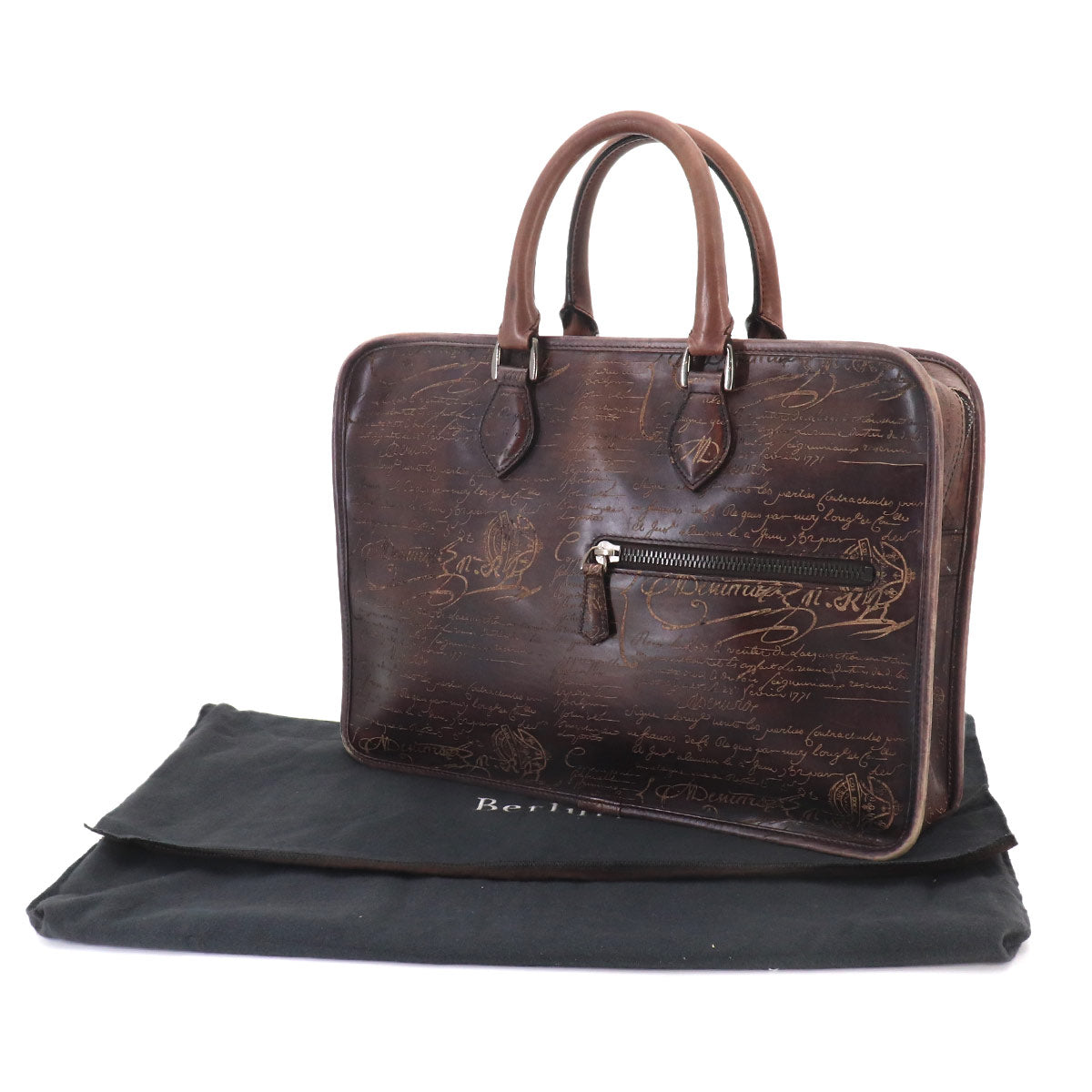 Un Jour Briefcase Business Bag Venezia Leather Brown