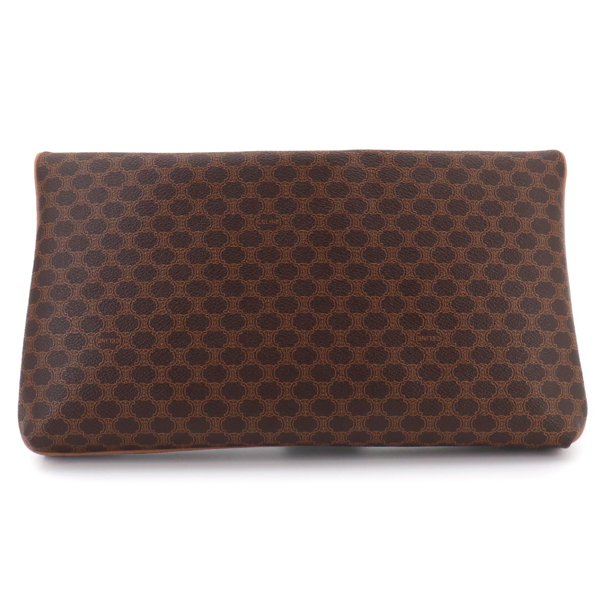 Macadam Clutch Bag PVC Leather Brown Vintage Purse