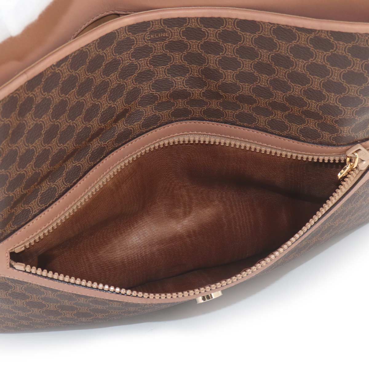 Macadam Clutch Bag PVC Leather Brown Vintage Purse