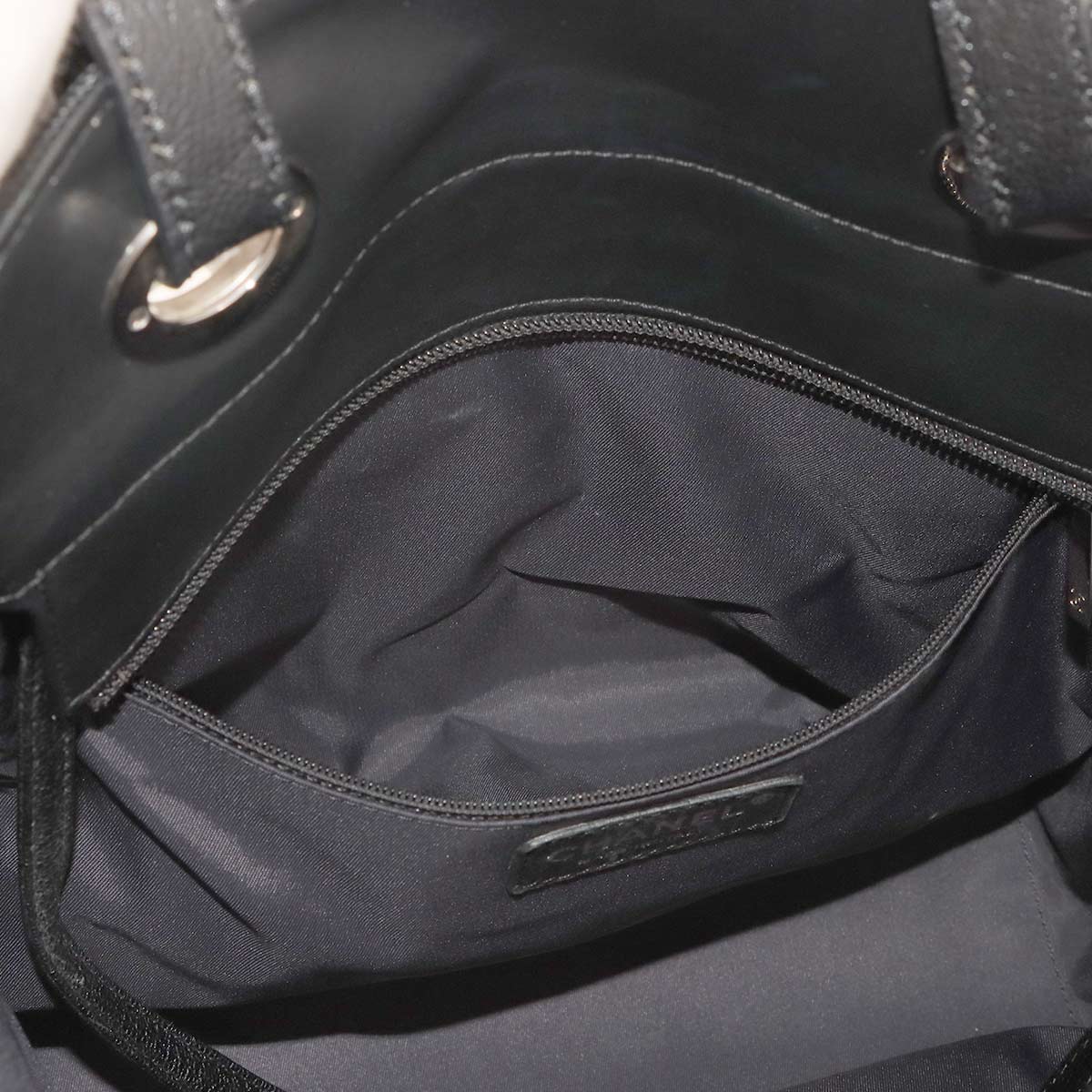 Paris Biarritz PM Tote Bag PVC Nylon Leather Black A34208 Purse
