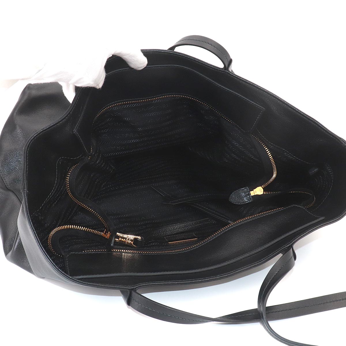 Tote Bag Leather Black Unisex Purse Logos