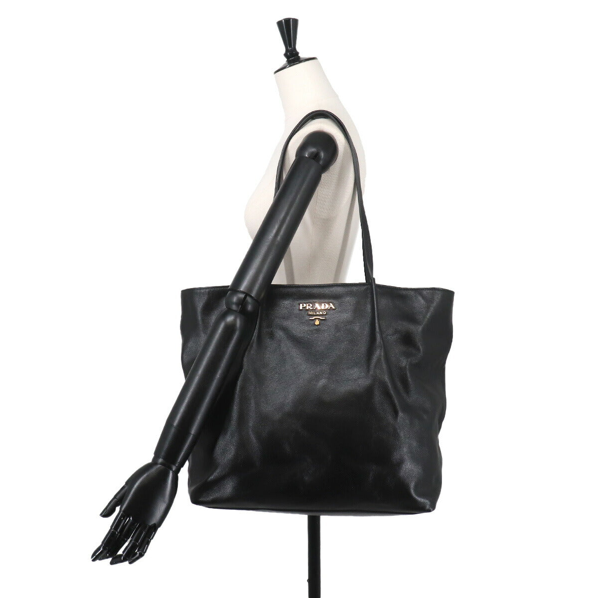 Tote Bag Leather Black Unisex Purse Logos