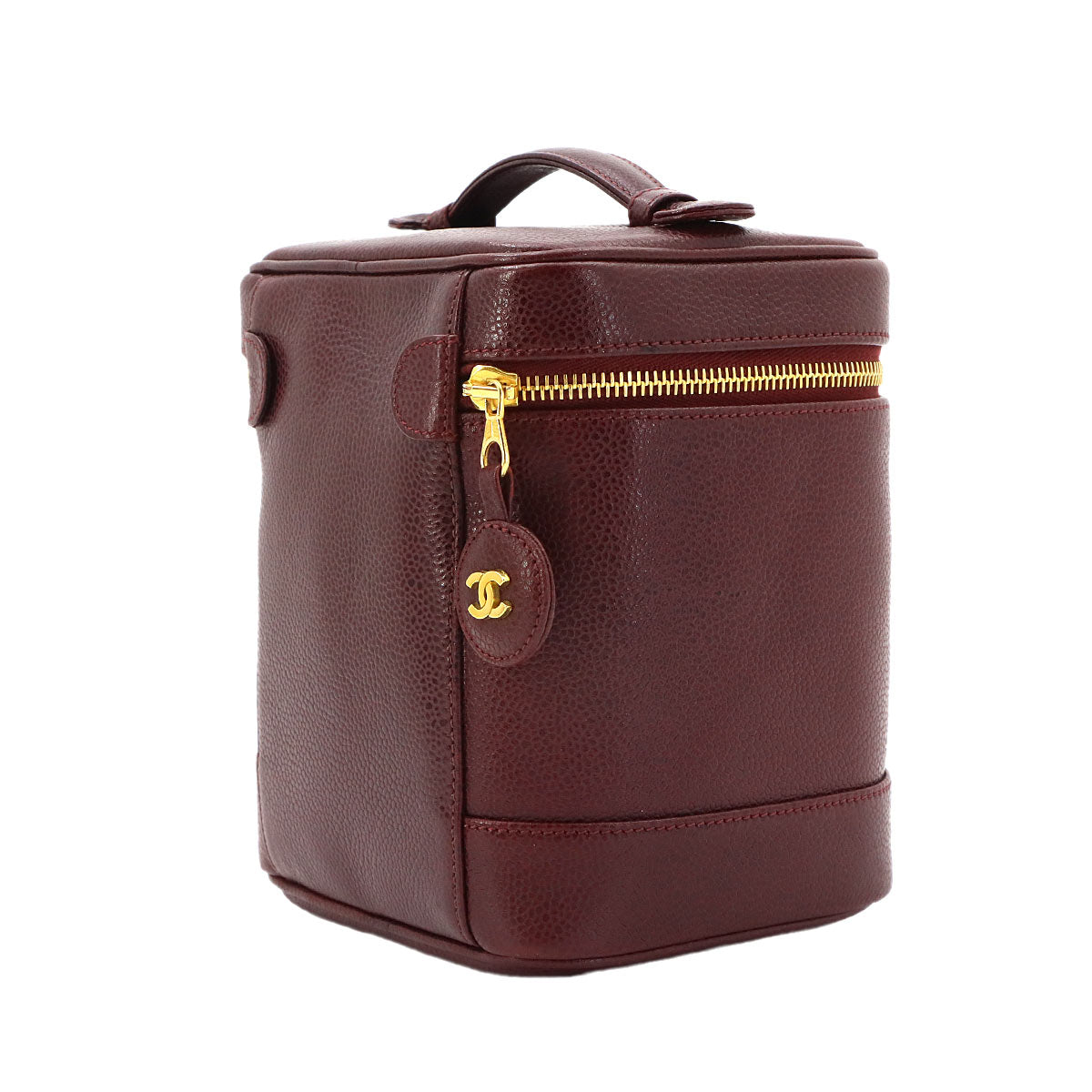 Vanity Hand Bag Leather Bordeaux A01998 Coco Logos Vintage