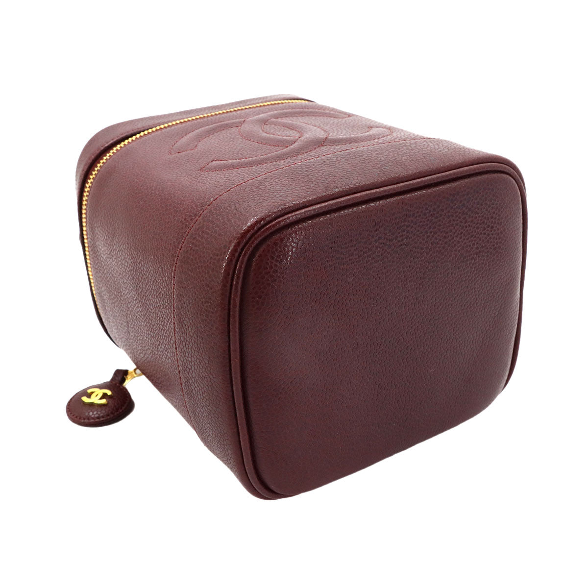 Vanity Hand Bag Leather Bordeaux A01998 Coco Logos Vintage